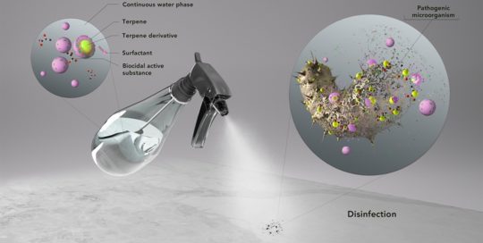 3D illustration of a bacterial lysis process